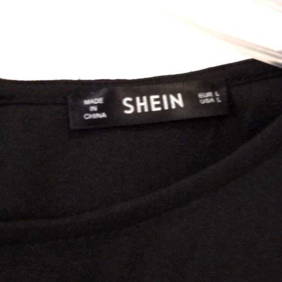 Shein sz L stretch black dress with pearls - Picture 2 of 5